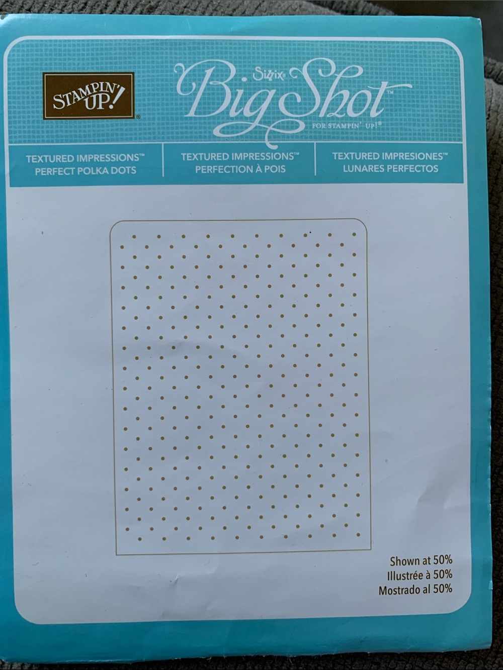 Stampin' Up! Big Shot Textured Impressions Polka Dots. New folder but pkg Mia